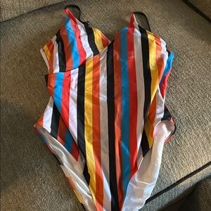 Cupshe Multicolor Striped One Piece Swimsuit